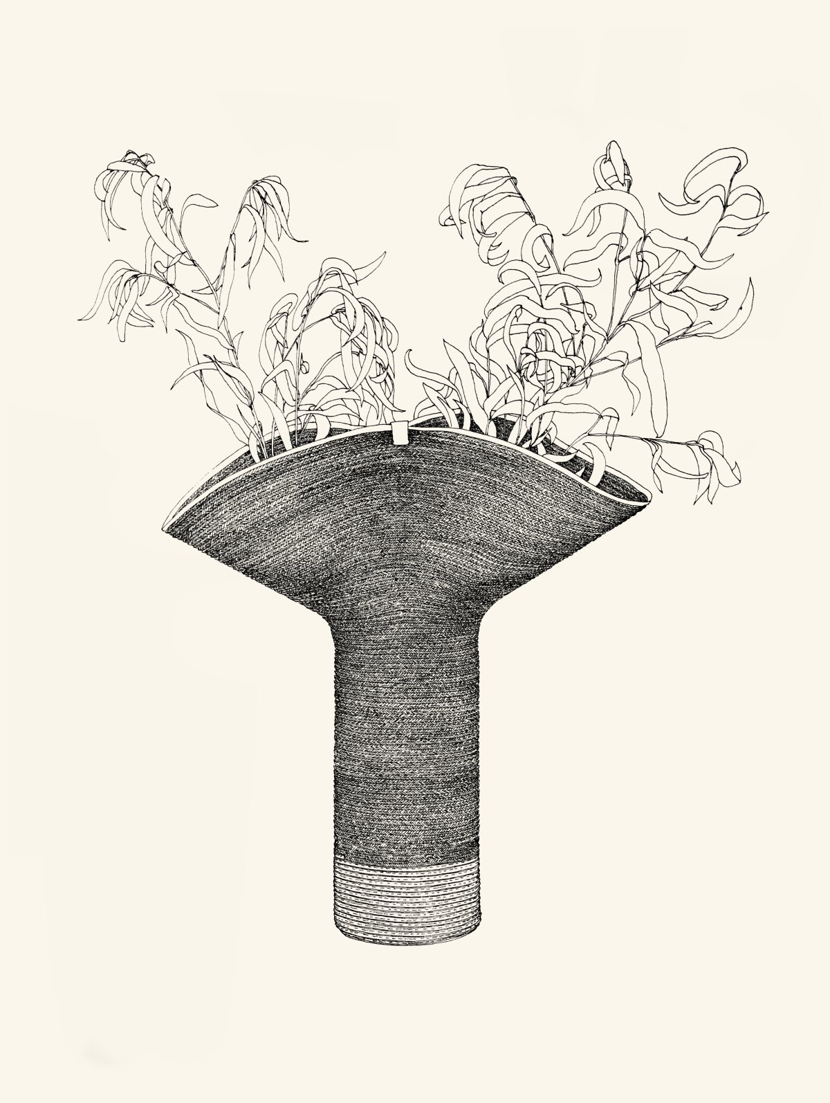 Vase Mobje & Polène illustration, encre de chine, art, passion, Japon